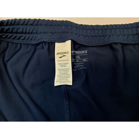 Brooks Mens Running Athletic Pants Size XXL Navy Blue Polyester Spandex Blend - Picture 4 of 8